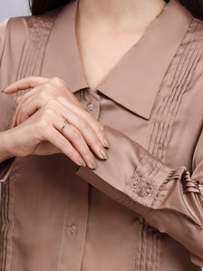 Women Modern Pintuck Detailing Full Sleeve Shirt