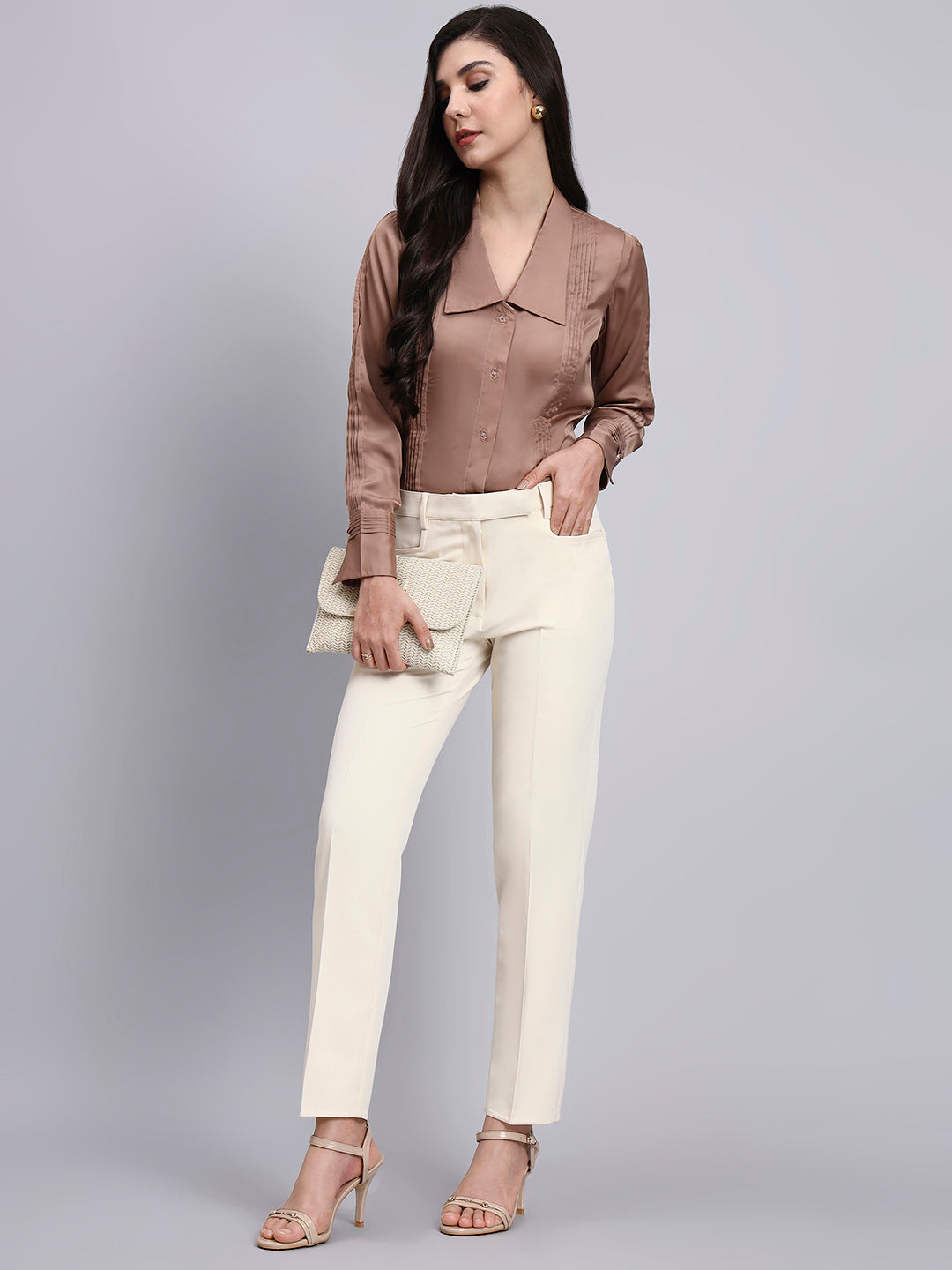 Women Modern Pintuck Detailing Full Sleeve Shirt