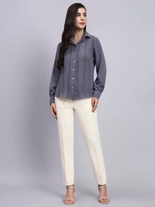 Women Modern Vertical Seam Detailing Full Sleeve Shirt