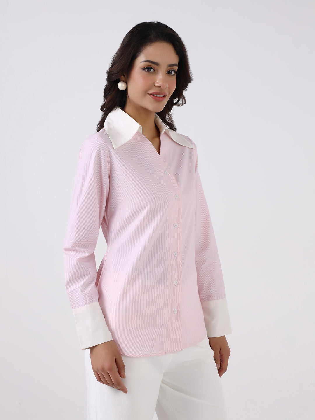 Women Pink Tailored Shirt