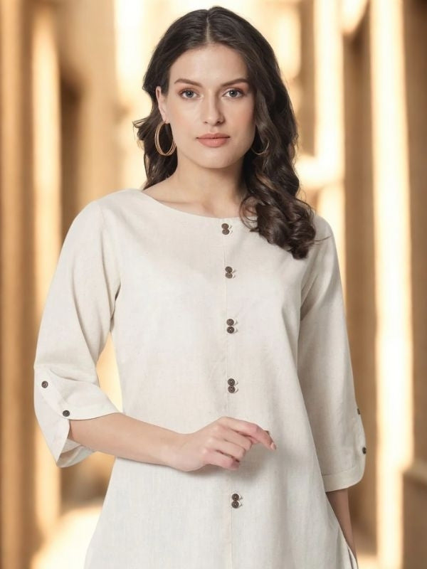 Women Solid Boat Neck Cotton Top