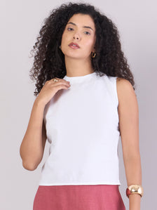 Women Cotton Breezy Tank Top With Back Keyhole Detailing