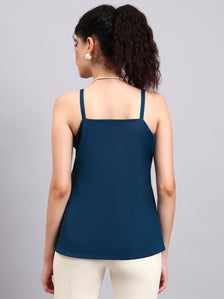 Teal Green Square Neck Sleeveless Camisole