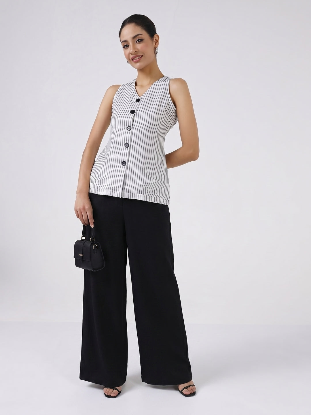 Women White Sleeveless Top