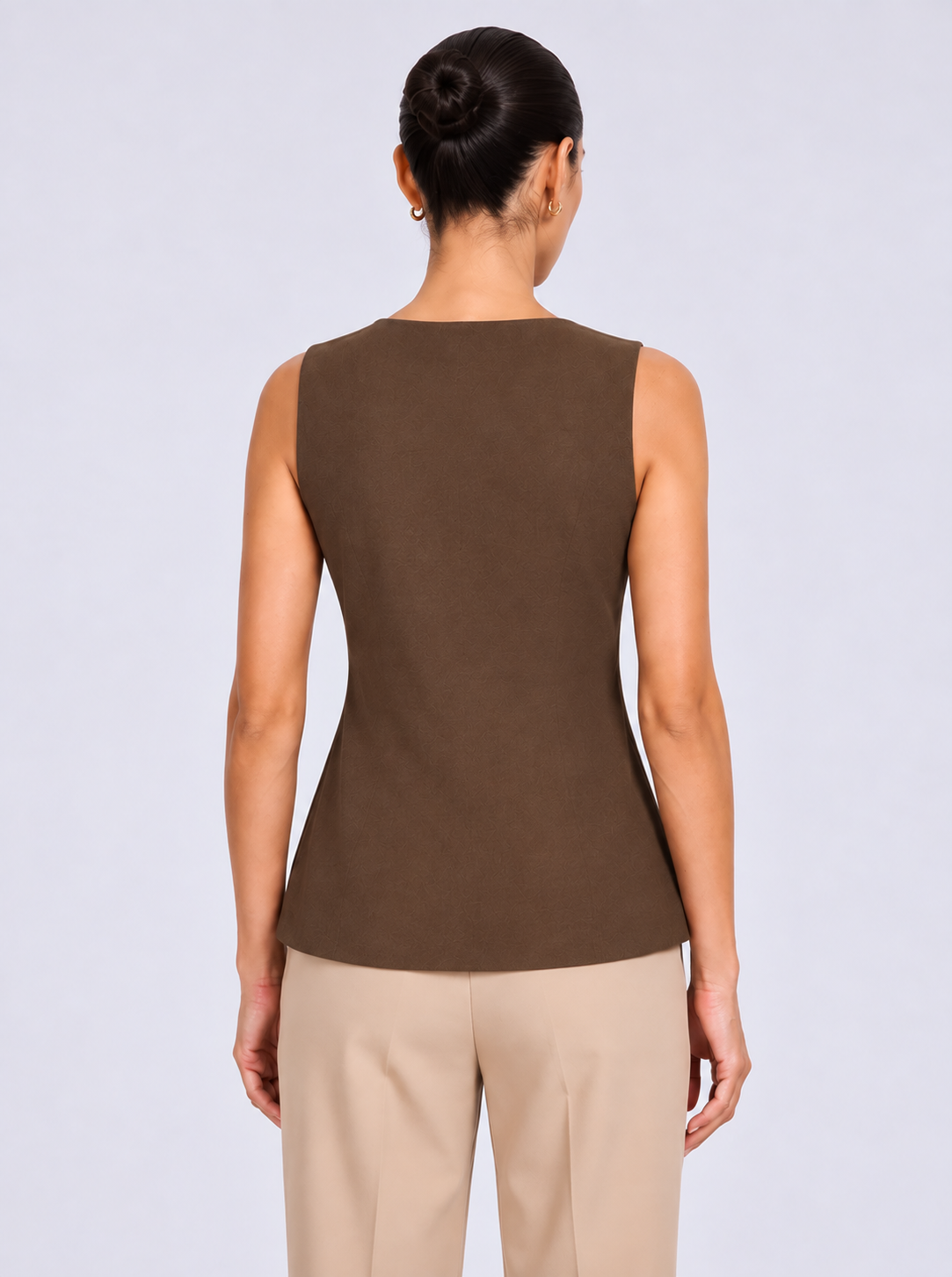 Women Brown Boat Neck Top