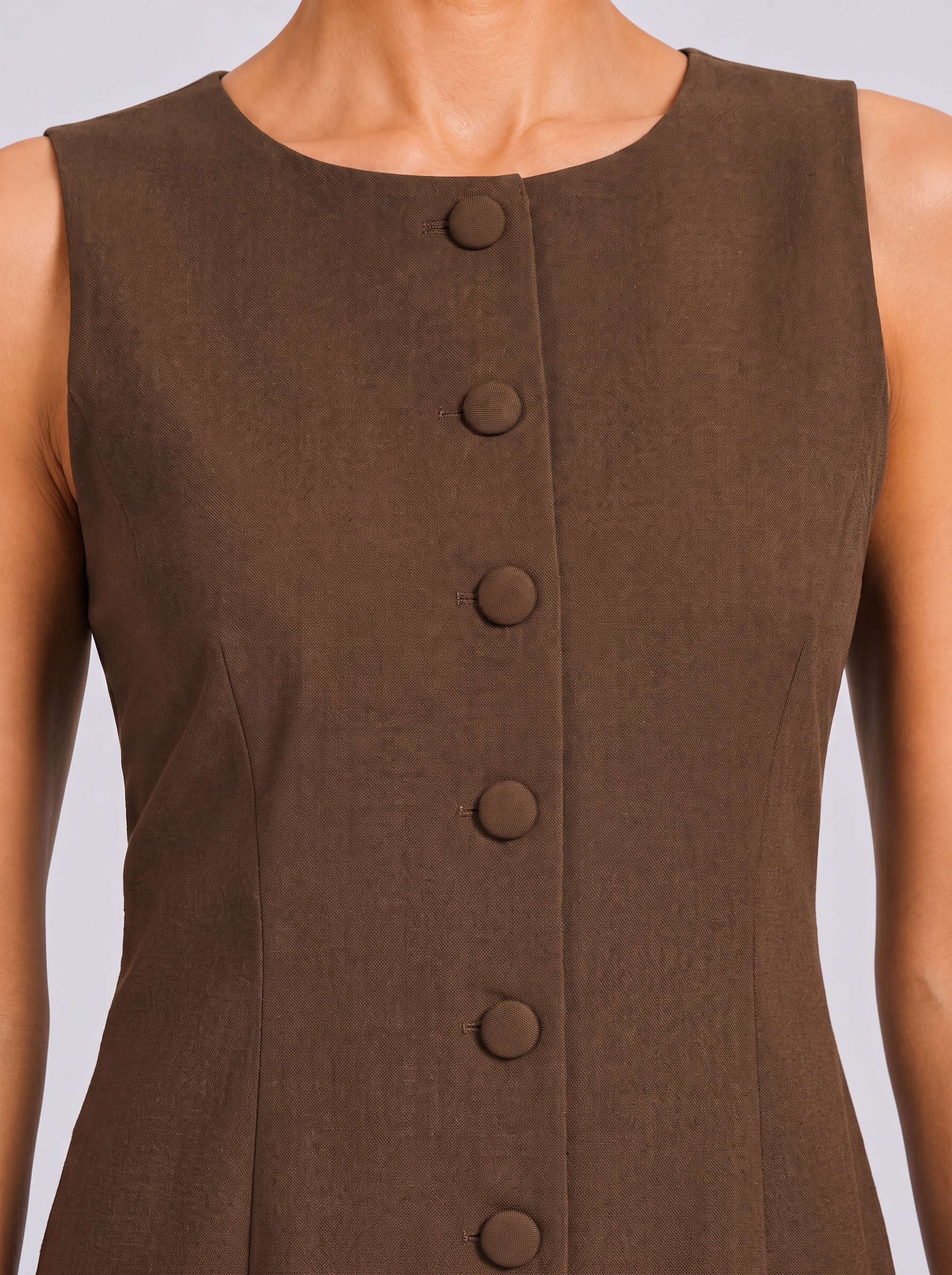 Women Brown Boat Neck Top