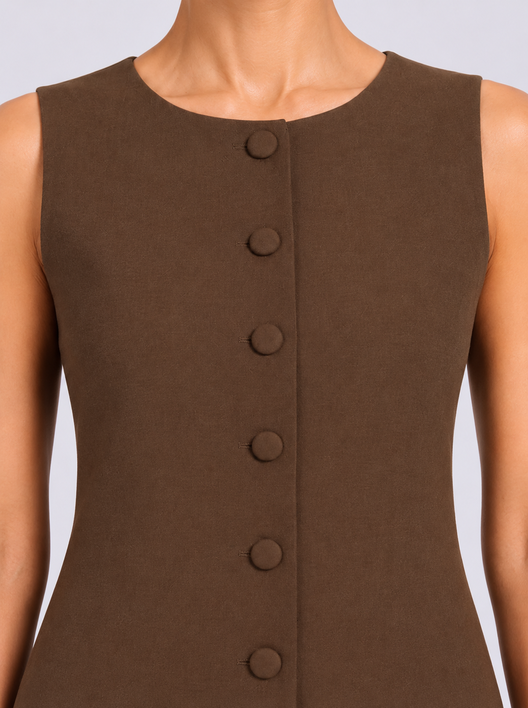 Women Brown Boat Neck Top