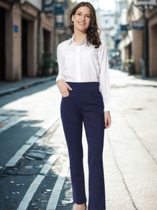 Women Tailored Skinny Fit High-Rise Easy Wash Trousers