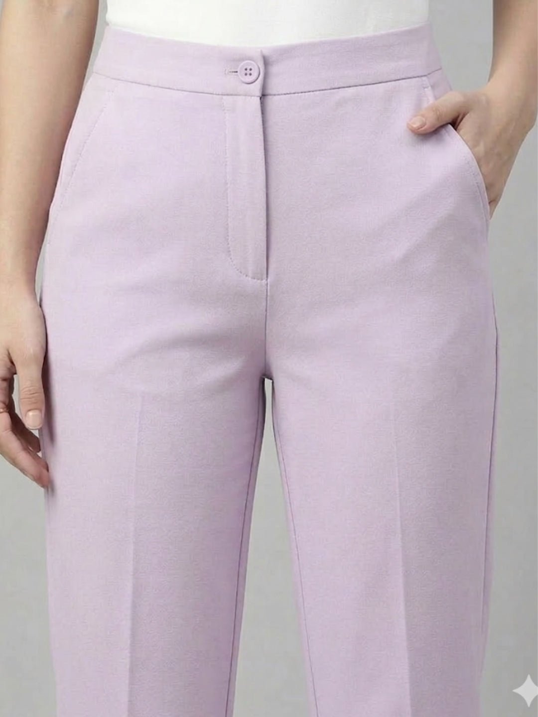 Women Lavender Stretch Trouser
