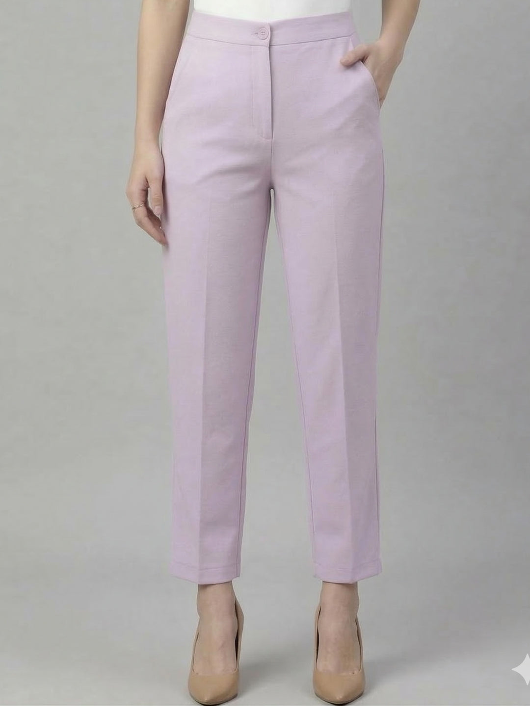 Women Lavender Stretch Trouser