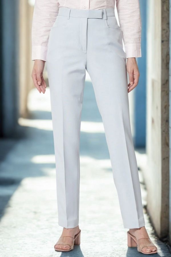 Women Mid-Rise Tailored Fit Easy Wash Formal Trousers