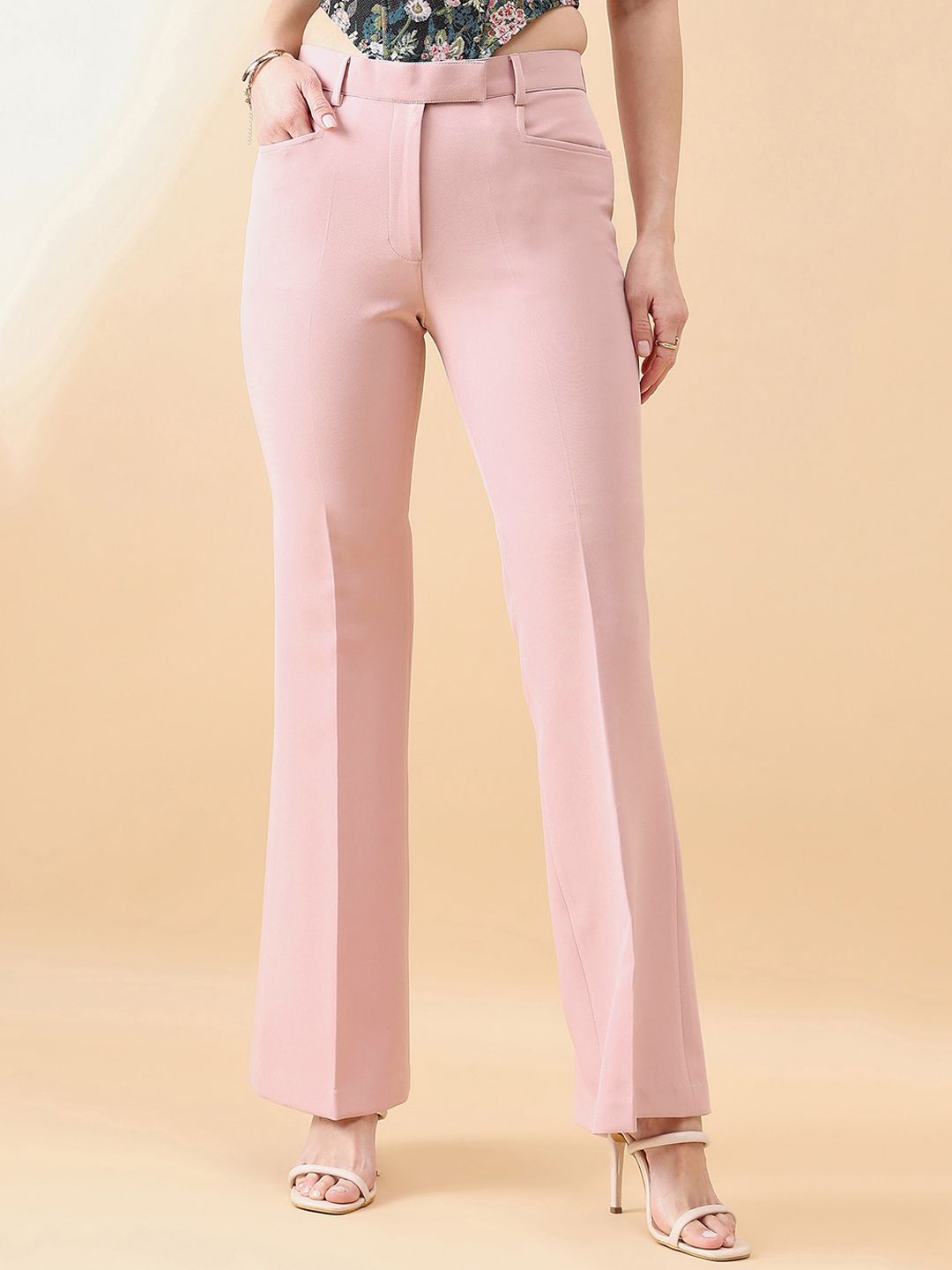 Belly Bottom Stretch Pants- Pink