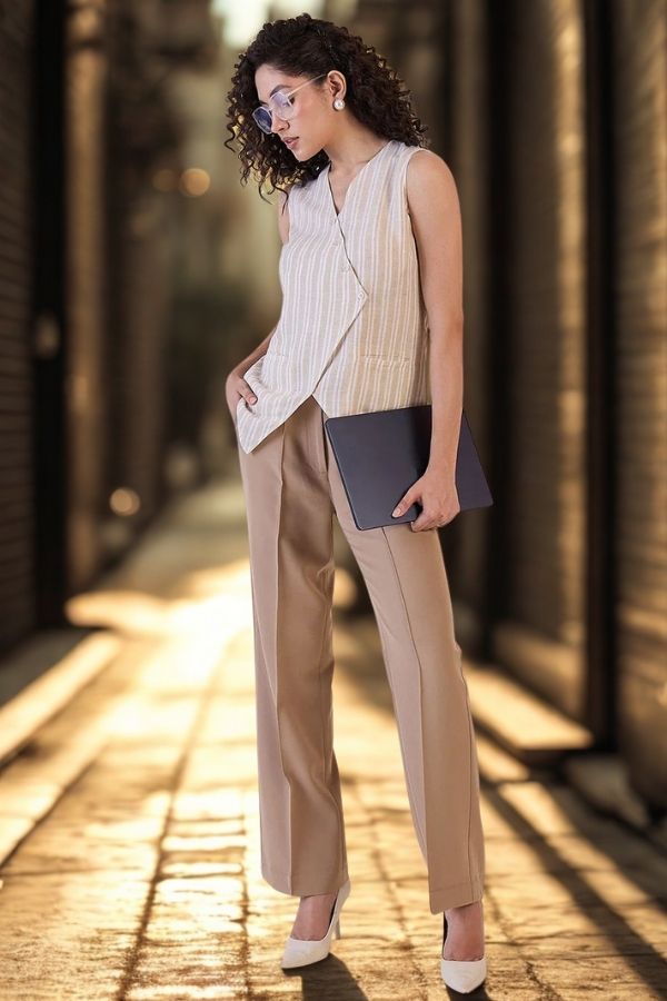 Women Mid-Rise Relaxed Straight Fit Trousers