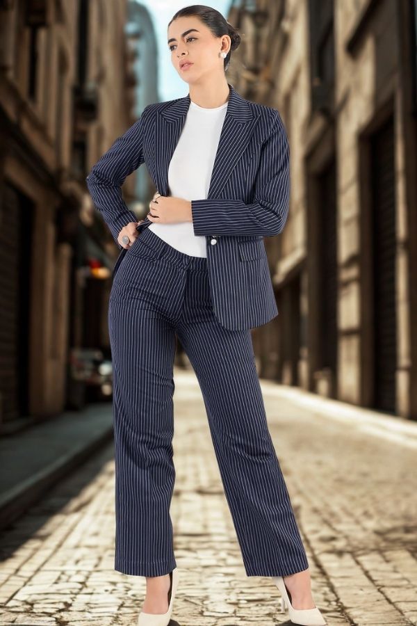 Women Striped High-Rise Wrinkle Free Trousers