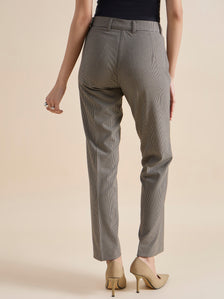 Refined Check Mid Waist Tailored Trouser In 4-Way Stretch Fabric