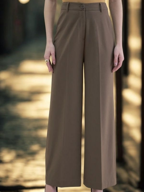 Women High Waist Tailored Fit Straight Leg Trouser In Stretch