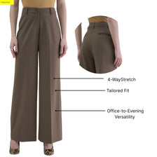 Women High Waist Tailored Fit Straight Leg Trouser In Stretch