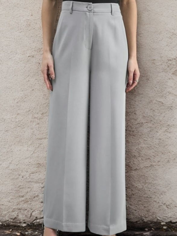 Women Comfort Straight Fit High-Rise Easy Wash Trousers