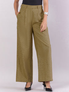 Earthy Yellow High-Waisted Wide-Leg Trousers