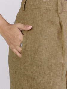 Earthy Yellow High-Waisted Wide-Leg Trousers
