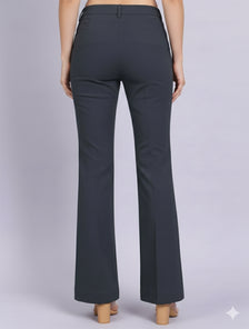 Women Grey High-Rise Trouser