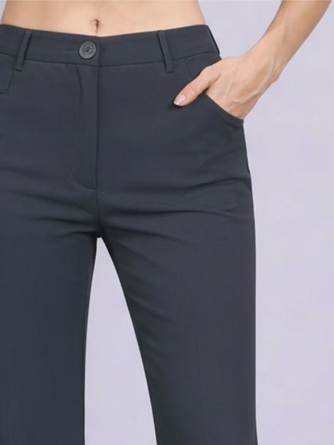 Women Grey High-Rise Trouser