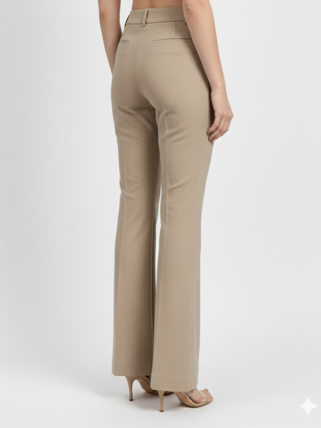 Women Beige High-Rise Trouser