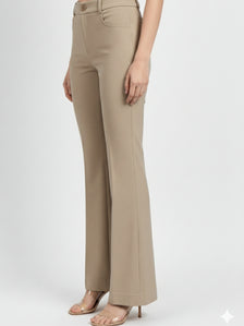 Women Beige High-Rise Trouser