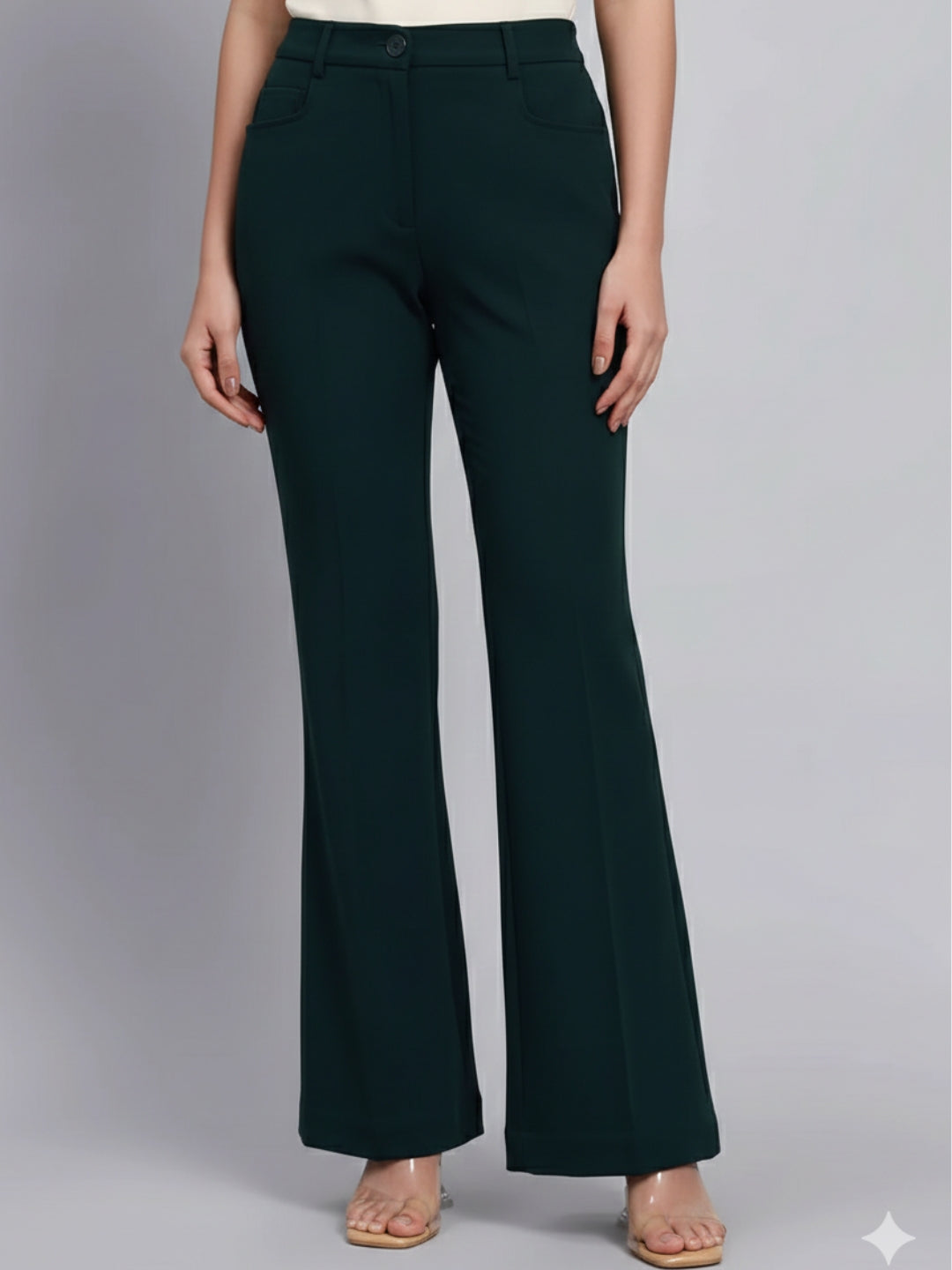 Women Green High-Rise Trouser