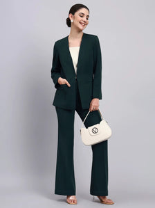 Women Bottle-Green High-Rise Trouser