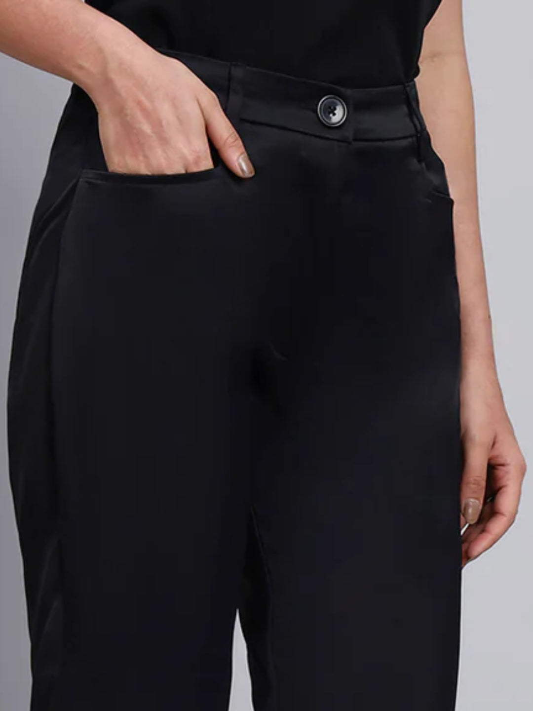 Women Black High-Rise Trouser