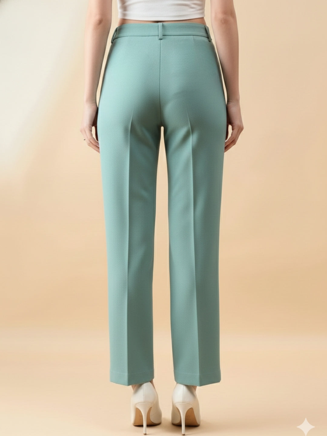 Women Green Mid-Rise Trouser