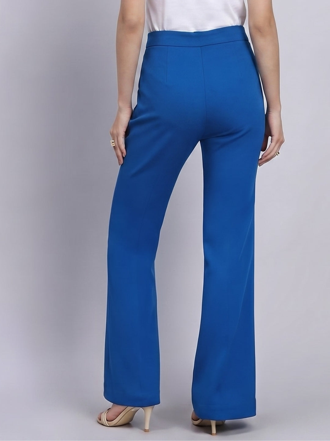 Women Ink Blue High-Rise Trousers