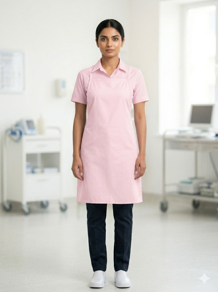 Women Pink Everyday Use Stretch Apron