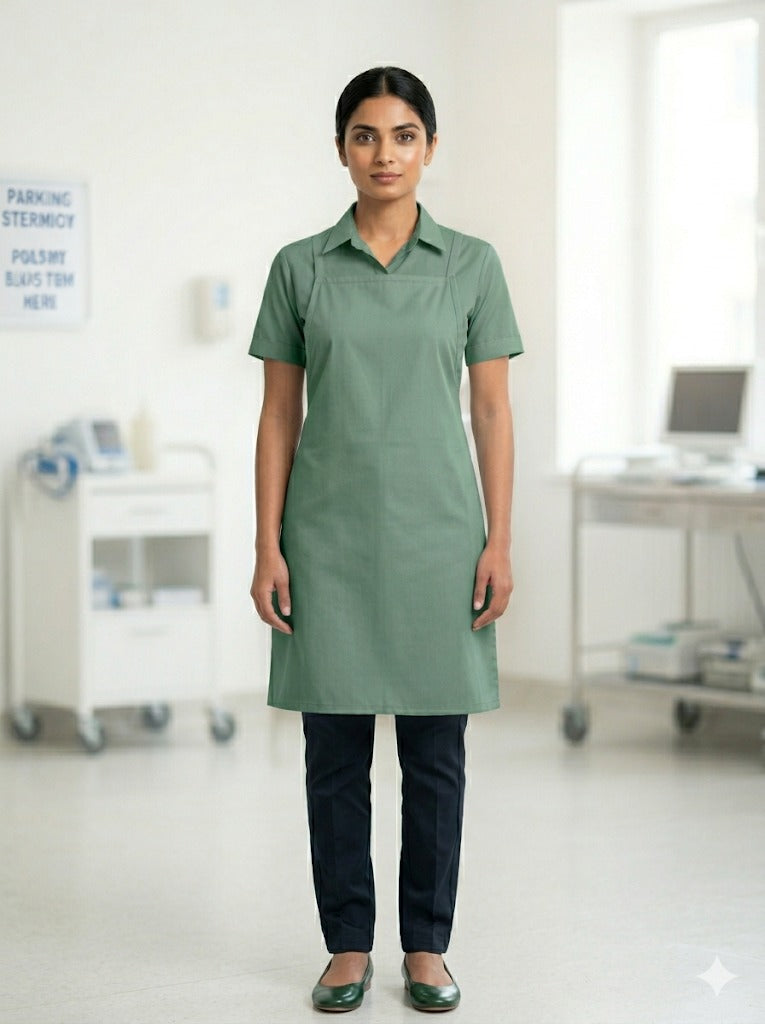 Women Green Everyday Use Solid Apron