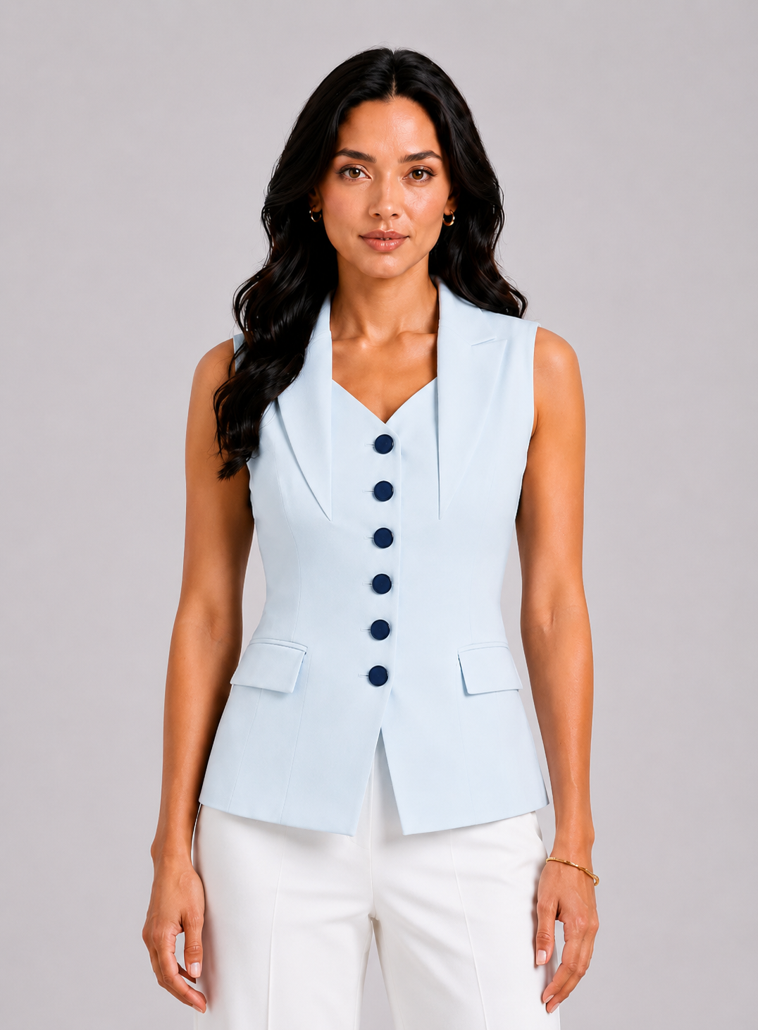 Women Blue Flap Top