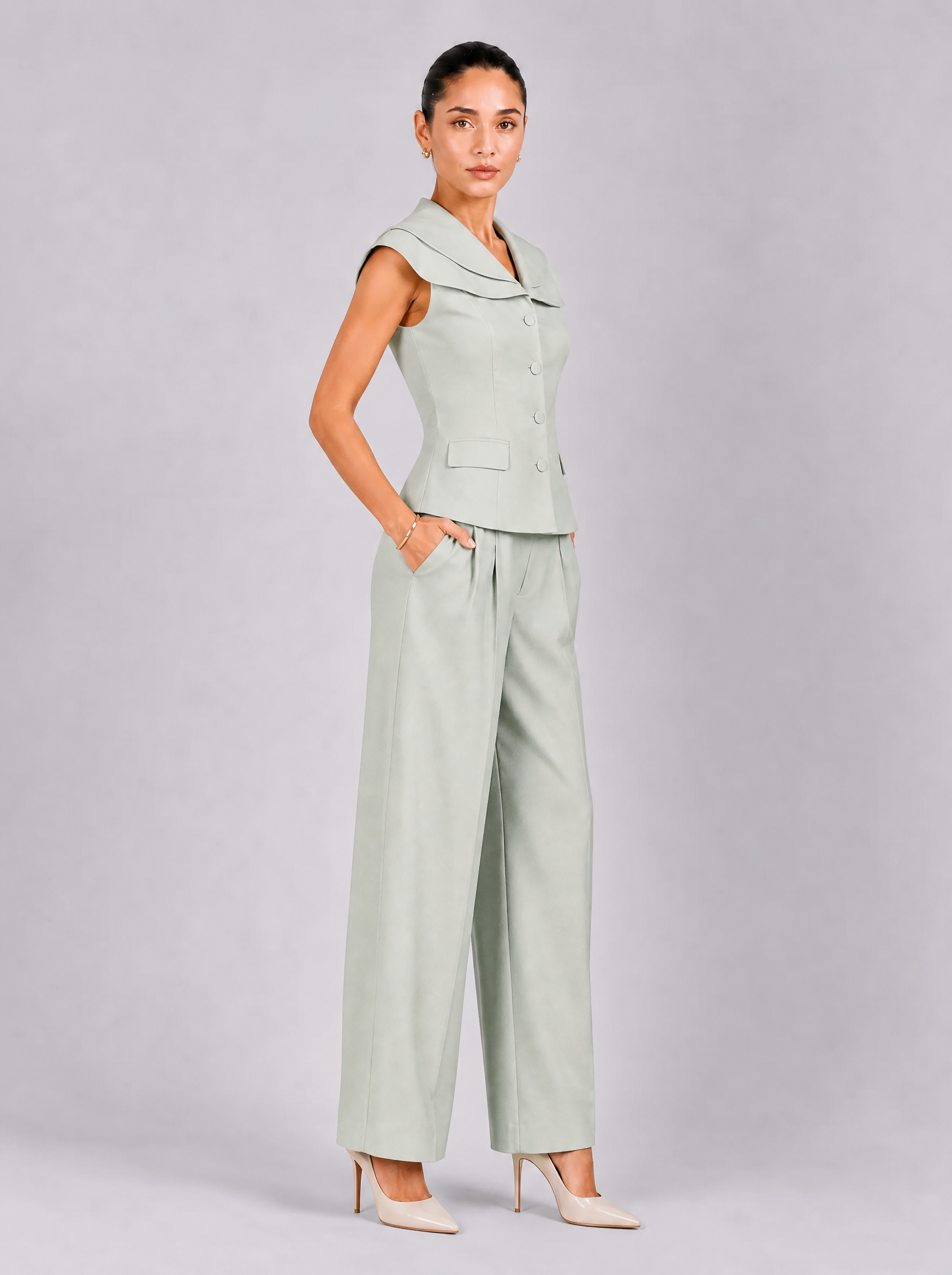 Women Sage Green Co-ord Set