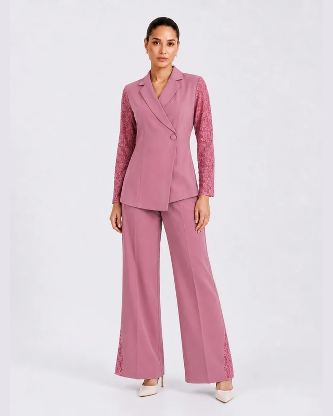 Women Dusty pink Double Breasted Co-Ord Set
