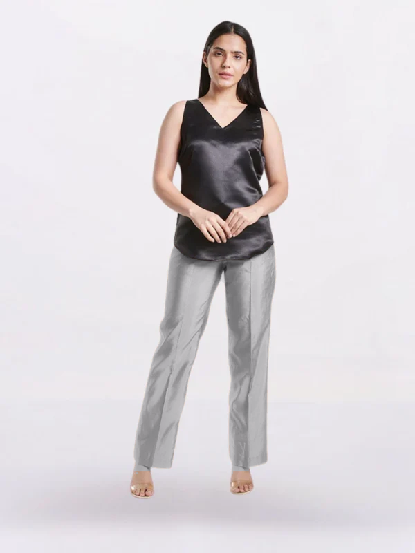 Women Gold-Toned Mid Rise Straight Fit Trousers