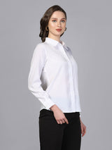 Collared crepe shirt - White