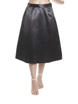 Black Satin A line Skirt