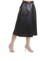 Black Satin A line Skirt