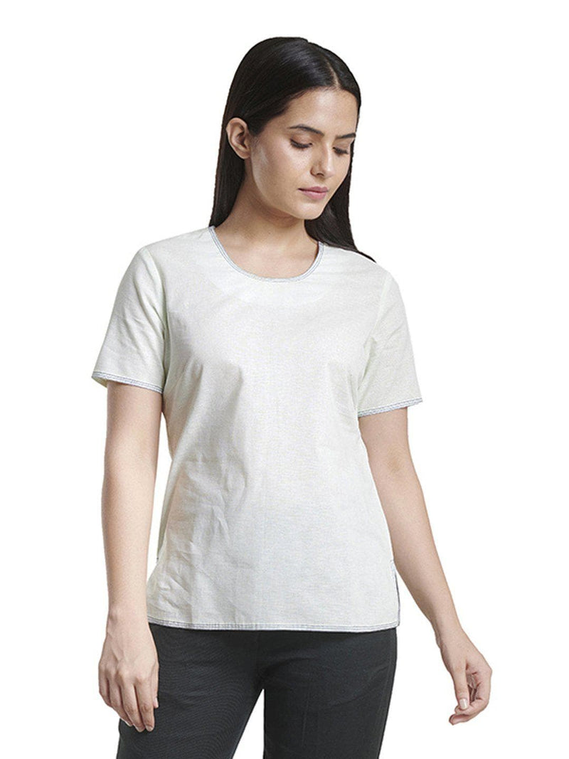 Linen Cotton Top For Women - Sea Green