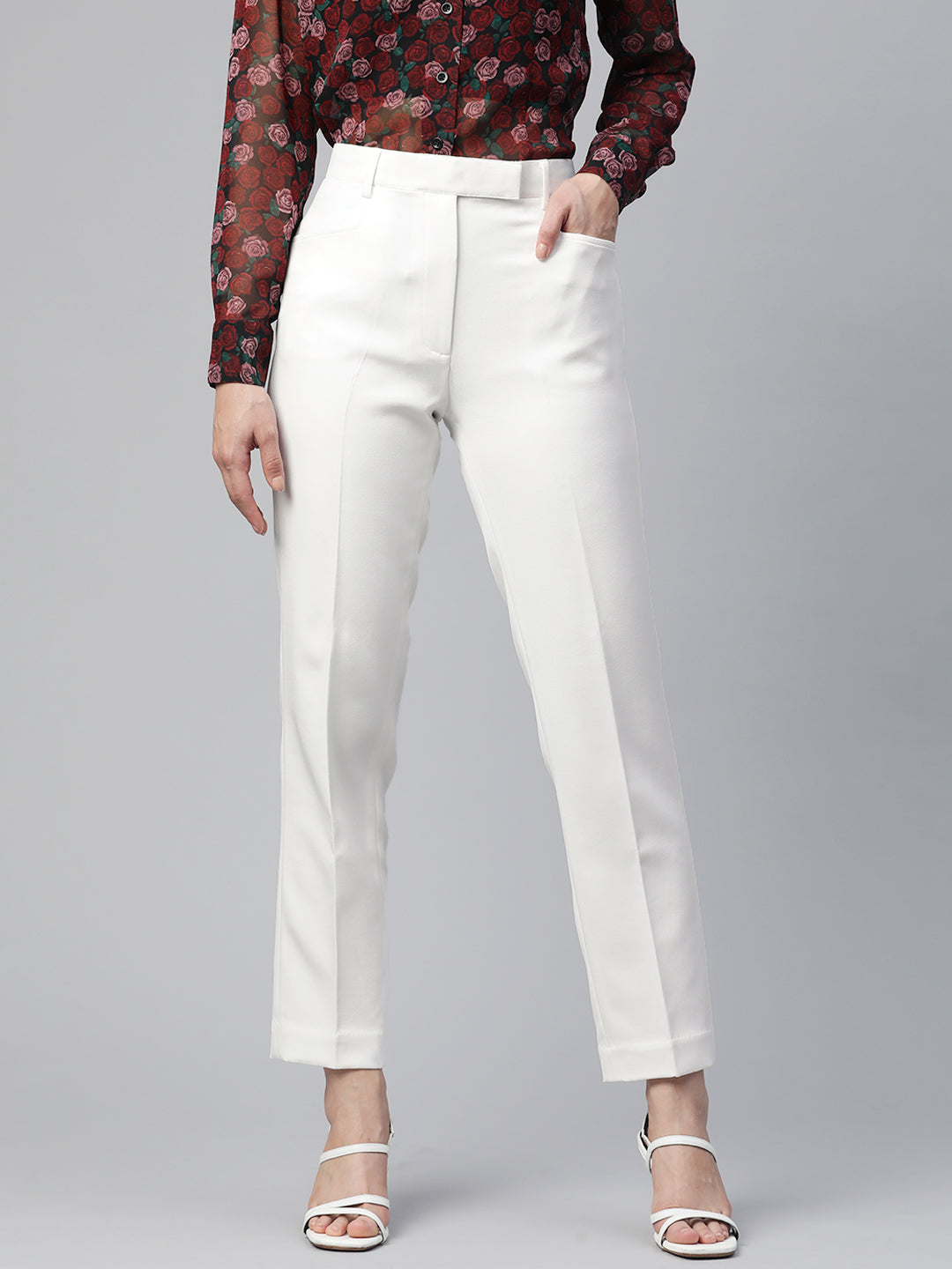 Regular Fit Stretch trouser- White