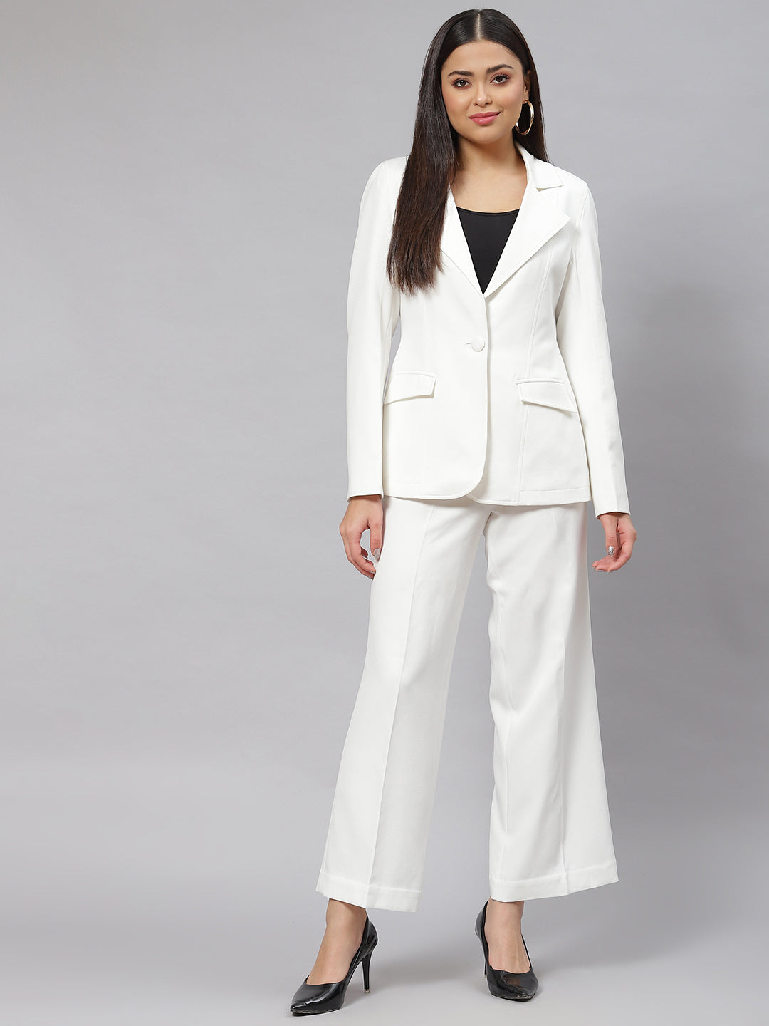 Suit Set Winter White Suits Ladies Formal Blazer Women's