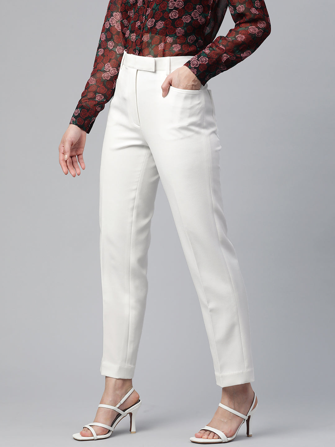Regular Fit Stretch trouser- White
