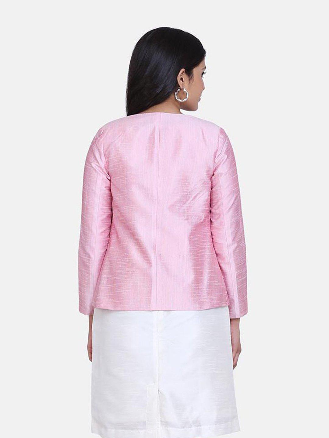 Dupioni Jacket For Women - Baby Pink