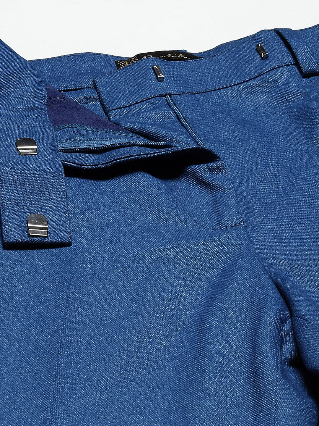 Warm Tweed Pantsuit - Teal Blue