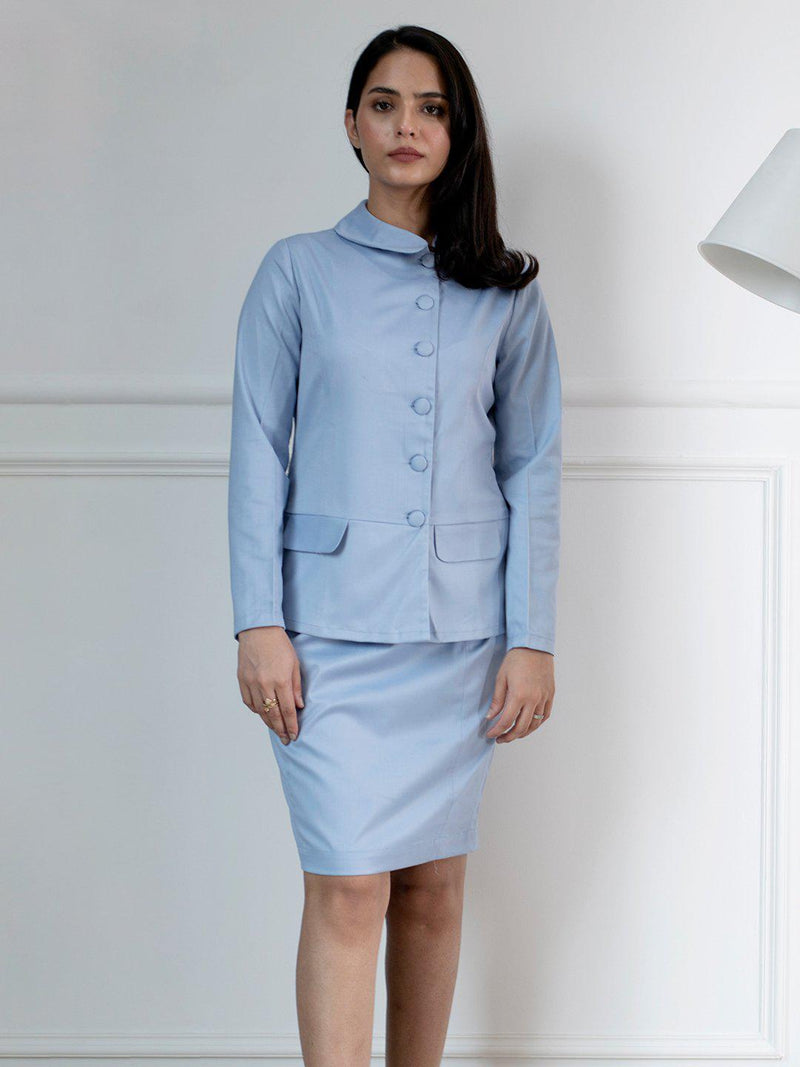 Light Mauve Poly Viscose Skirt Suit