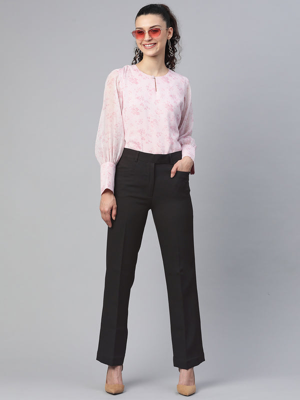 Regular Fit Stretch Trouser- Black